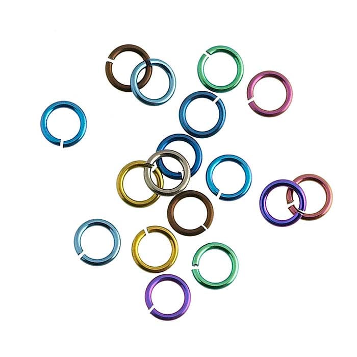Assortimento di Anelli di Giunzione Rotondi in Niobio 3,6mm ID