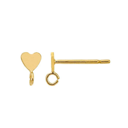 Tiny Heart Post Earring with Ring
