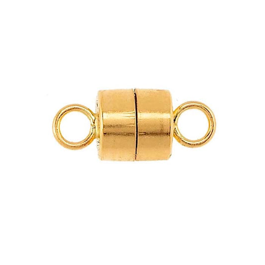 Zapięcie magnetyczne beczkowe 14K żółte złoto 9,84 x 4,3 mm