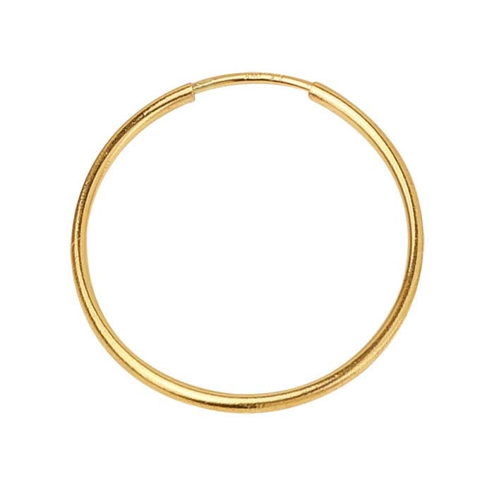 14/20 Yellow Gold-Filled 1.3mm Endless Hoop Earring