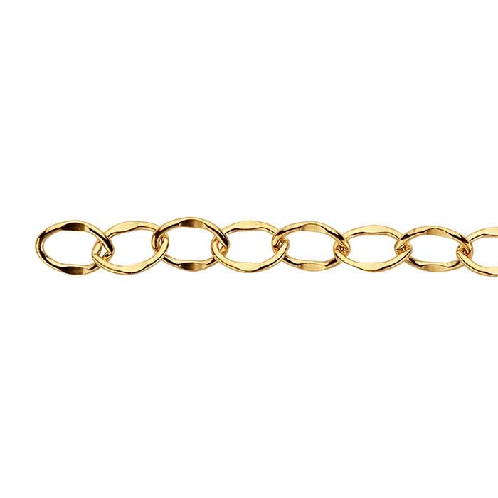 14/20 Yellow Gold-Filled Dapped Oval Cable Chain