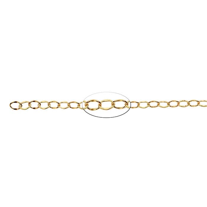 14/20 Yellow Gold-Filled Dapped Oval Cable Chain