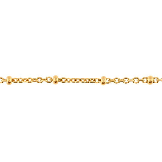 14/20 Yellow Gold-Filled Cable Chain with Beads