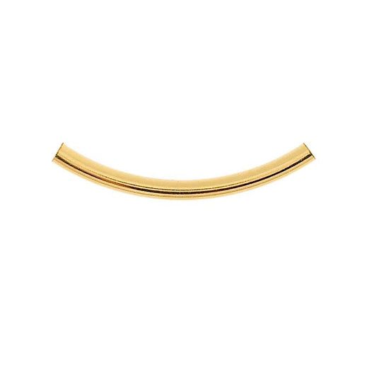 Rurki koralikowe 14/20 żółtego złota wypełnionego, 25 x 2 mm, zakrzywione