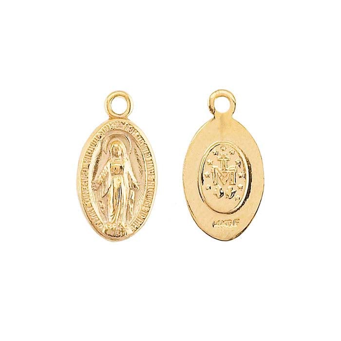 14/20 Yellow Gold-Filled Miraculous Medal Pendant with Loop