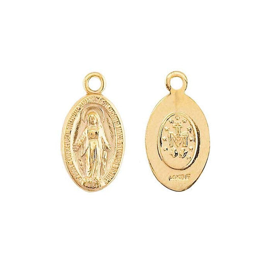 14/20 Yellow Gold-Filled Miraculous Medal Pendant with Loop