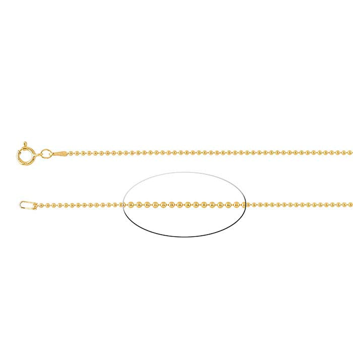 14/20 Yellow Gold-Filled Bead Chain
