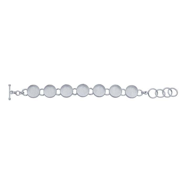 Brass Silver-Plated 16mm Round Resin Link Bracelet Mounting