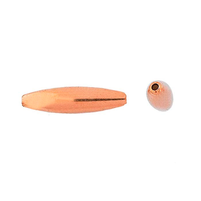 Perla ovale ellittica in rame 19 x 4,7 mm