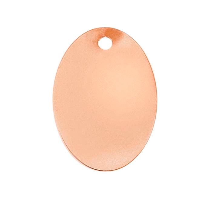 Copper 27 x 20mm Oval Tag, 0.51mm