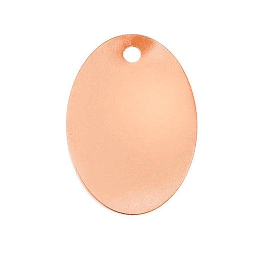 Copper 27 x 20mm Oval Tag, 0.51mm