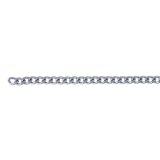 Stainless Steel 2.3mm Diamond-Cut Curb Chain, 6.1 m. Spool