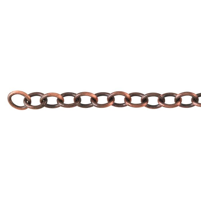Catena a cavo ovale ossidata in rame 6mm, bobina da 6,1 m.
