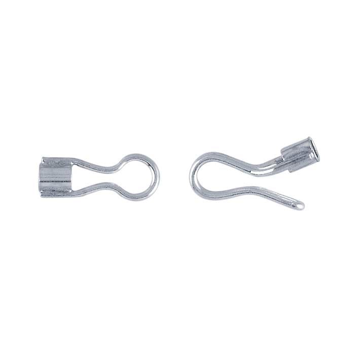 Sterling Silver 21,3 x 6,8 mm Krimpspänne med krok och öga