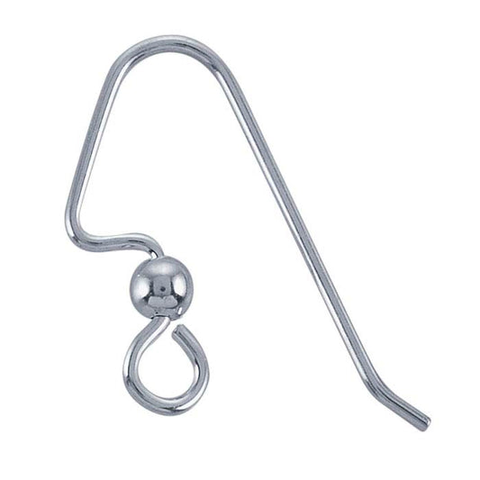 Sterling Silver Stepped Heavy Ear Wire with Loop and 3mm Bead