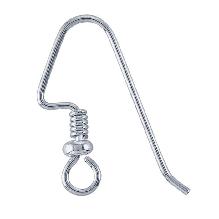 Heavy Ear Wire with Loop, 3.3mm Bead and Coil