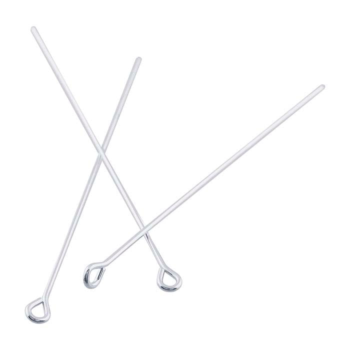 Sterling Silver 50.8mm Eye Pin, 0.72mm, 1/2-Hard
