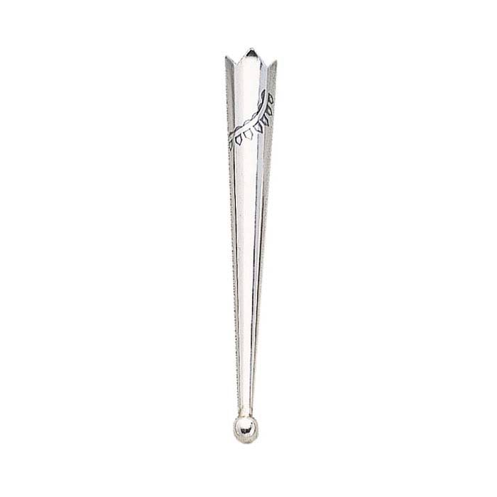 Sterling Silver Stamped Bolo Tip with 3mm Bead