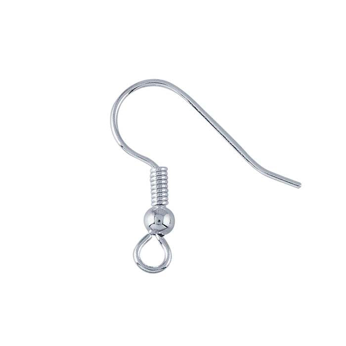 Brass Ear Wire with Loop, 3.2mm Bead and Coil