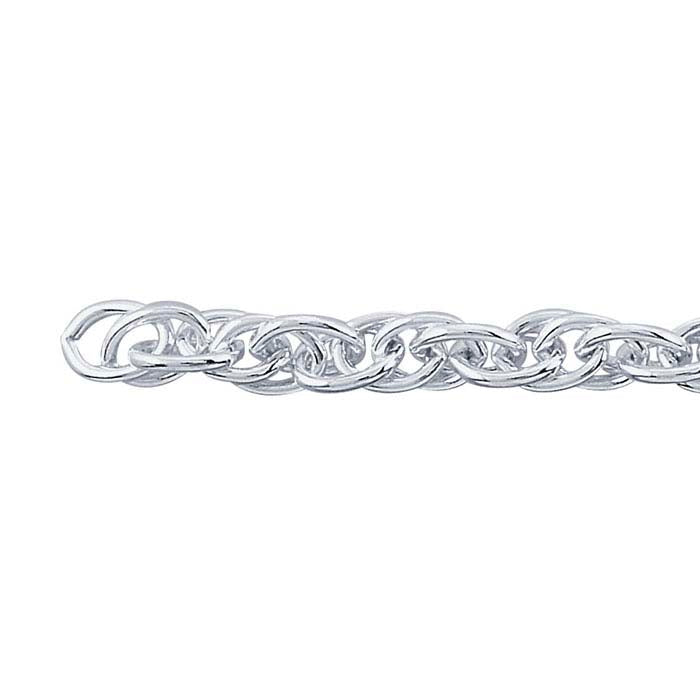 Sterling Silver 3,1 mm Dubbelrepkedja, Per Fot