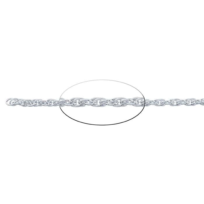 Sterling Silver 3,1 mm Dubbelrepkedja, Per Fot
