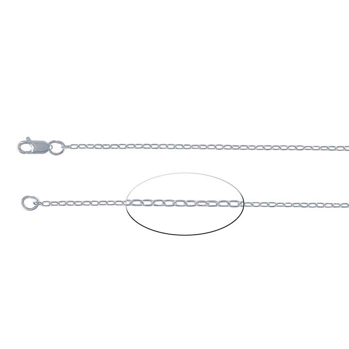 Sterling Silver 1.1mm Flat Oval Cable Chain