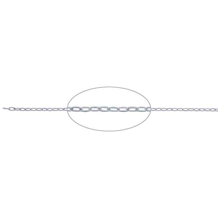 Sterling Silver 1.1mm Flat Oval Cable Chain