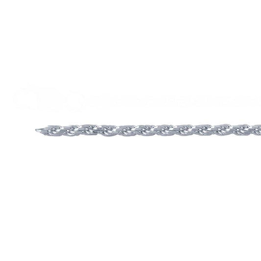 Sterling Silver 2,2 mm diamantkapad fransk repkedja, per fot