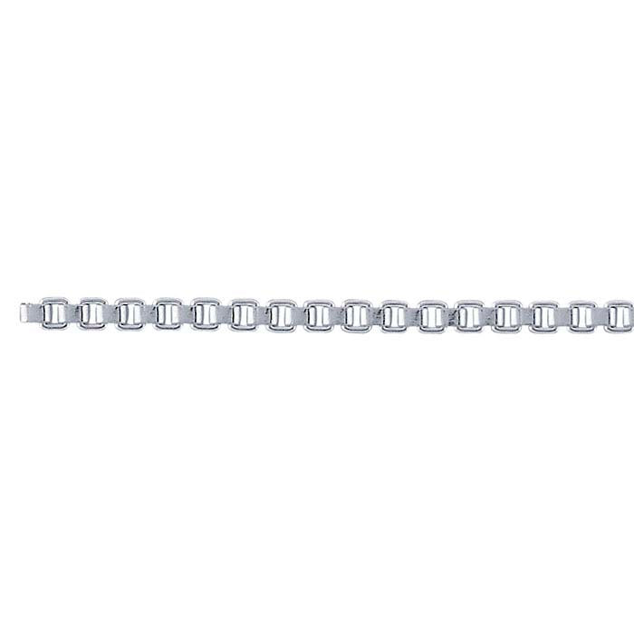 Sterling Silver 1,5 mm venetiansk boxkedja, per fot