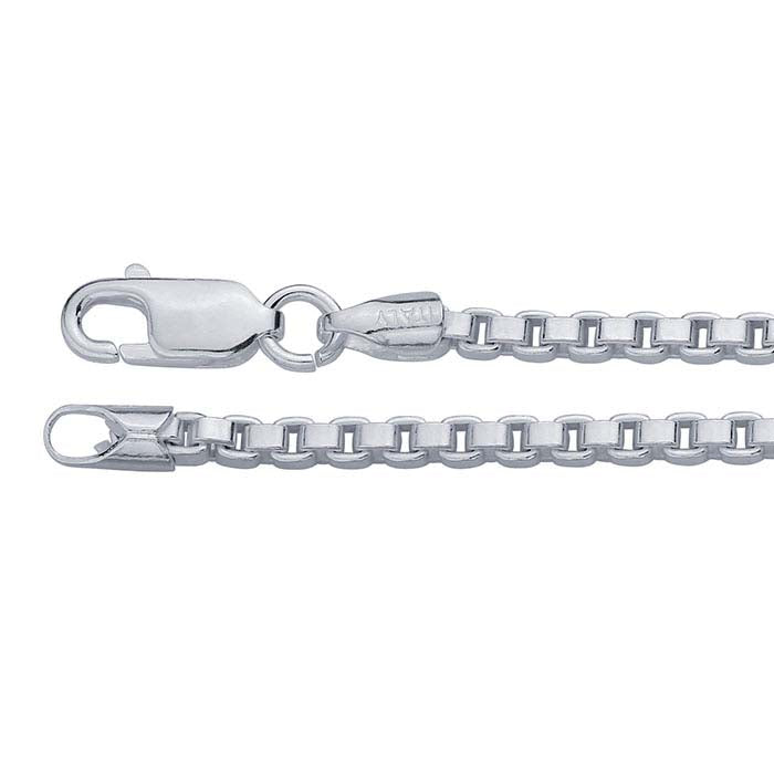 Sterlingsilver 2,5 mm venetiansk boxkedja