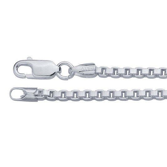 Sterlingsilver 2,5 mm venetiansk boxkedja