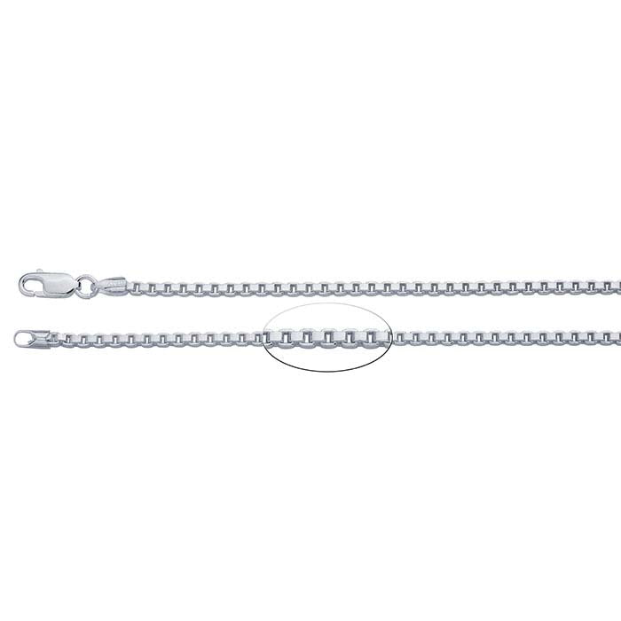 Sterlingsilver 2,5 mm venetiansk boxkedja