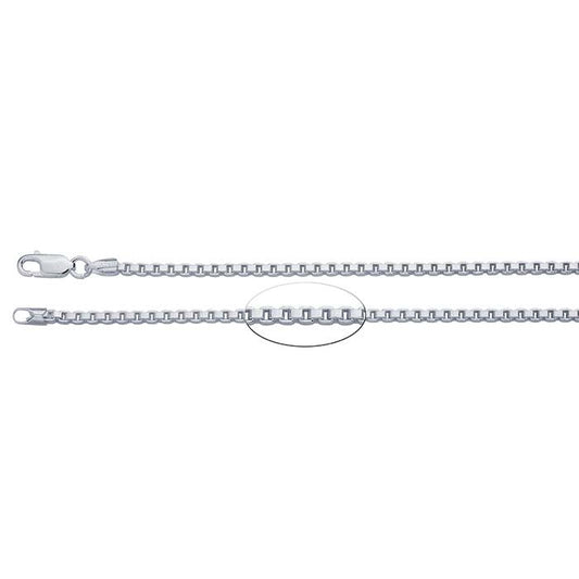 Sterlingsilver 2,5 mm venetiansk boxkedja