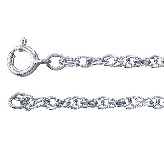 Sterling Silber 2,1 mm Doppelseilkette