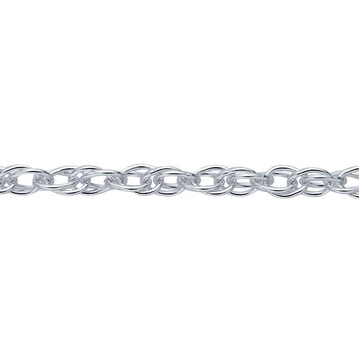 Sterling Silver 2,1 mm Dubbelrepkedja, Per Fot