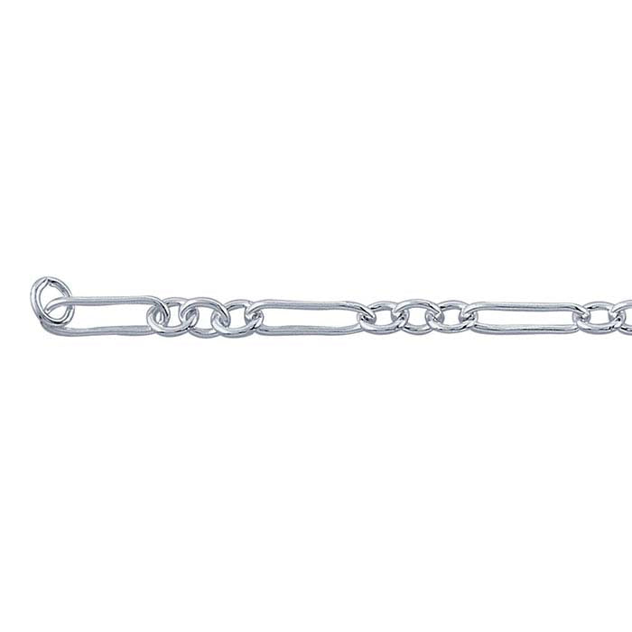 Sterling Silver 2,2 mm Oval Lång & Kort Kedja, Per Fot