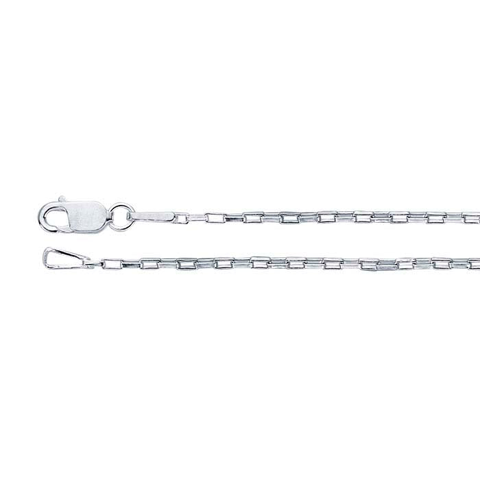 Sterling Silver 1,1 mm Lång Boxkedja