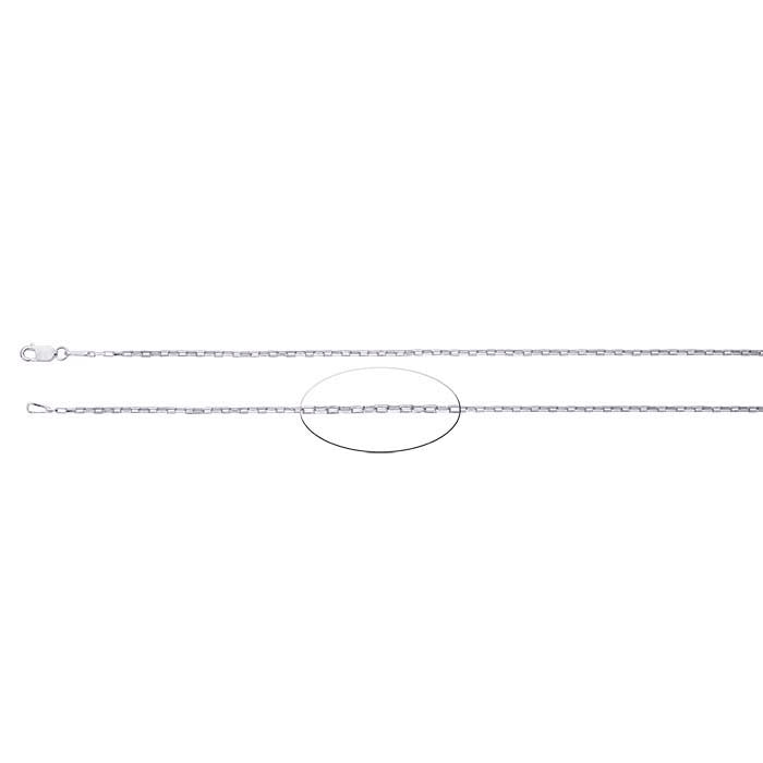 Catena a scatola lunga in argento sterling 1,1 mm
