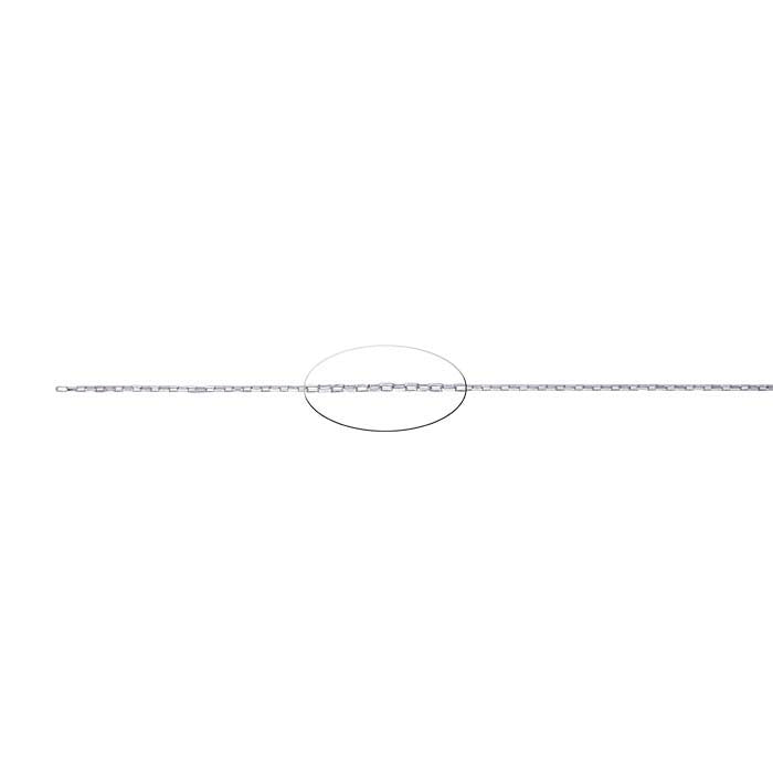 Sterling Silver 1,1 mm Lång Boxkedja, Per Fot