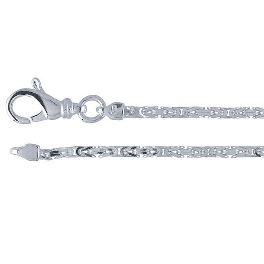Sterling Silver 2mm Square Byzantine Chain