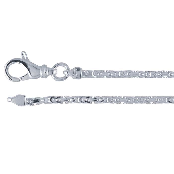Sterling Silver 2mm Square Byzantine Chain