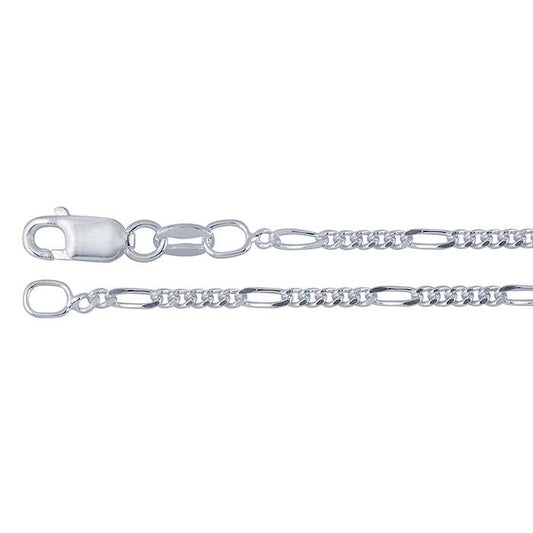 Sterling Silver Diamond-Cut Figaro Chain