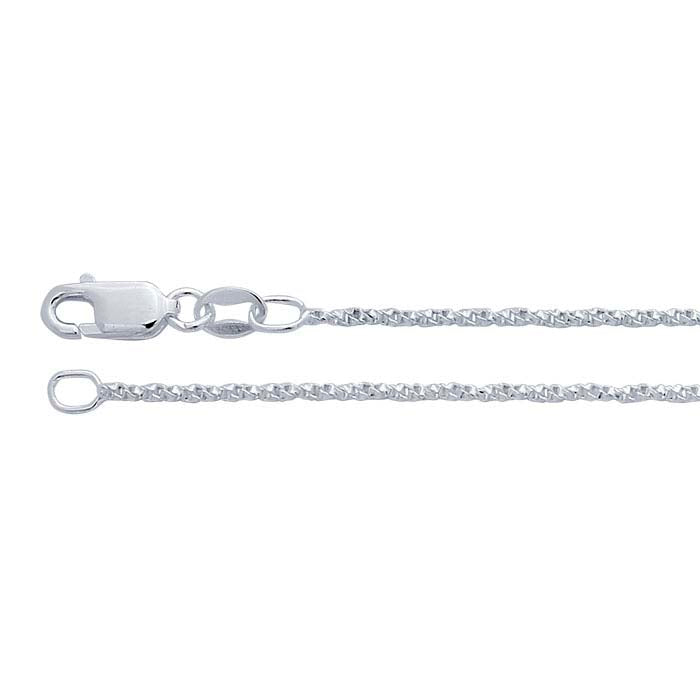 Catena a scatola intrecciata diamantata in argento sterling 1,2 mm