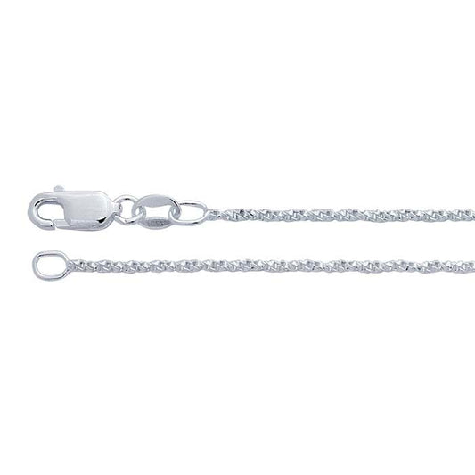 Sterlingsilver 1,2 mm diamantkapad vriden boxkedja