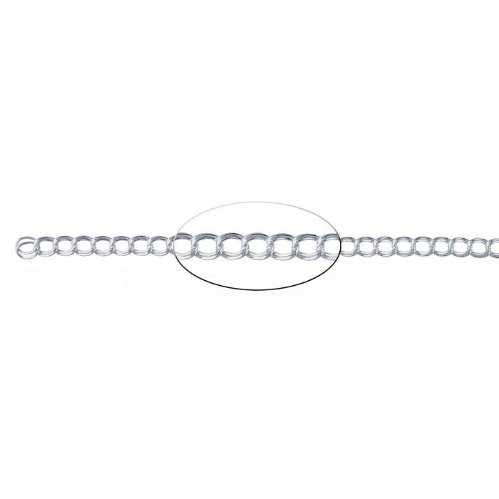 Sterling Silver Double-Cable Charm Chain