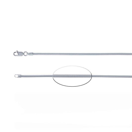 Catena a serpente tonda senza giunture in argento sterling 1,9 mm