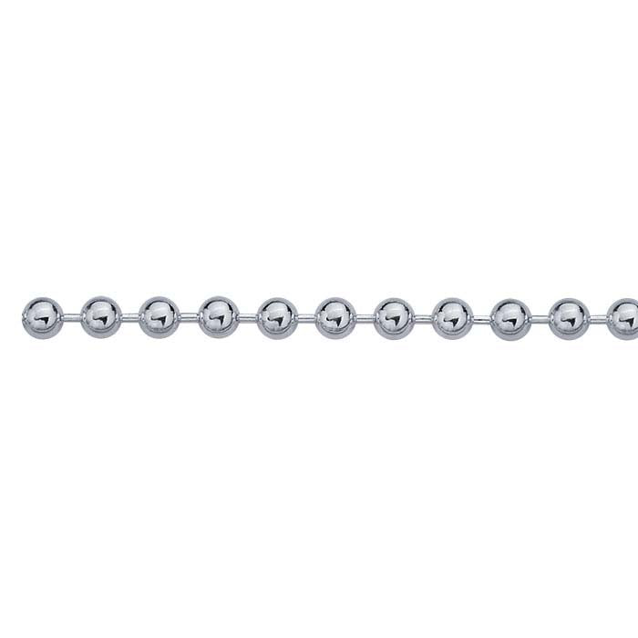 Catena a perline in argento sterling 2,5 mm, bobina da 15,24 m