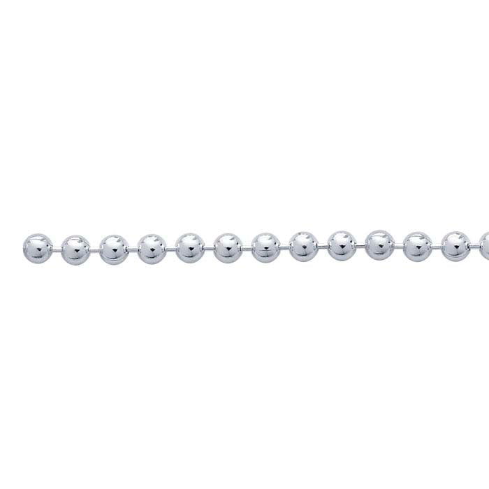 Sterling Silver 2.5mm Bead Chain, By the Foot