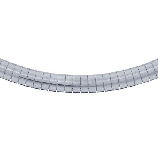 Sterling Silver 6mm Flat Omega Round Neck Chain