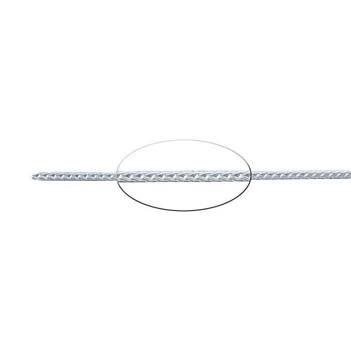 Sterling Silver 2mm Round Foxtail Chain, By the Foot